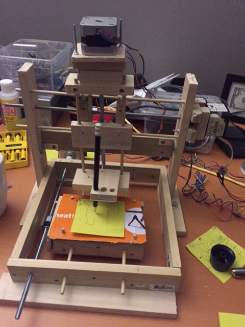 CNC from wood - Z axis motor added